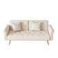 Luxurious Velvet Sofa Bed With Nail Head Trim And Matching Pillow - Furniture Home Direct
