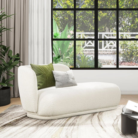 Aire - RAF Modern Rounded Chaise Lounge - Ivory White - Furniture Home Direct