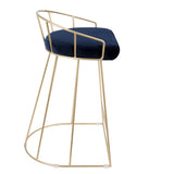 Canary - Contemporary / Glam Counter Stool (Set of 2) - Gold / Blue - Furniture Home Direct