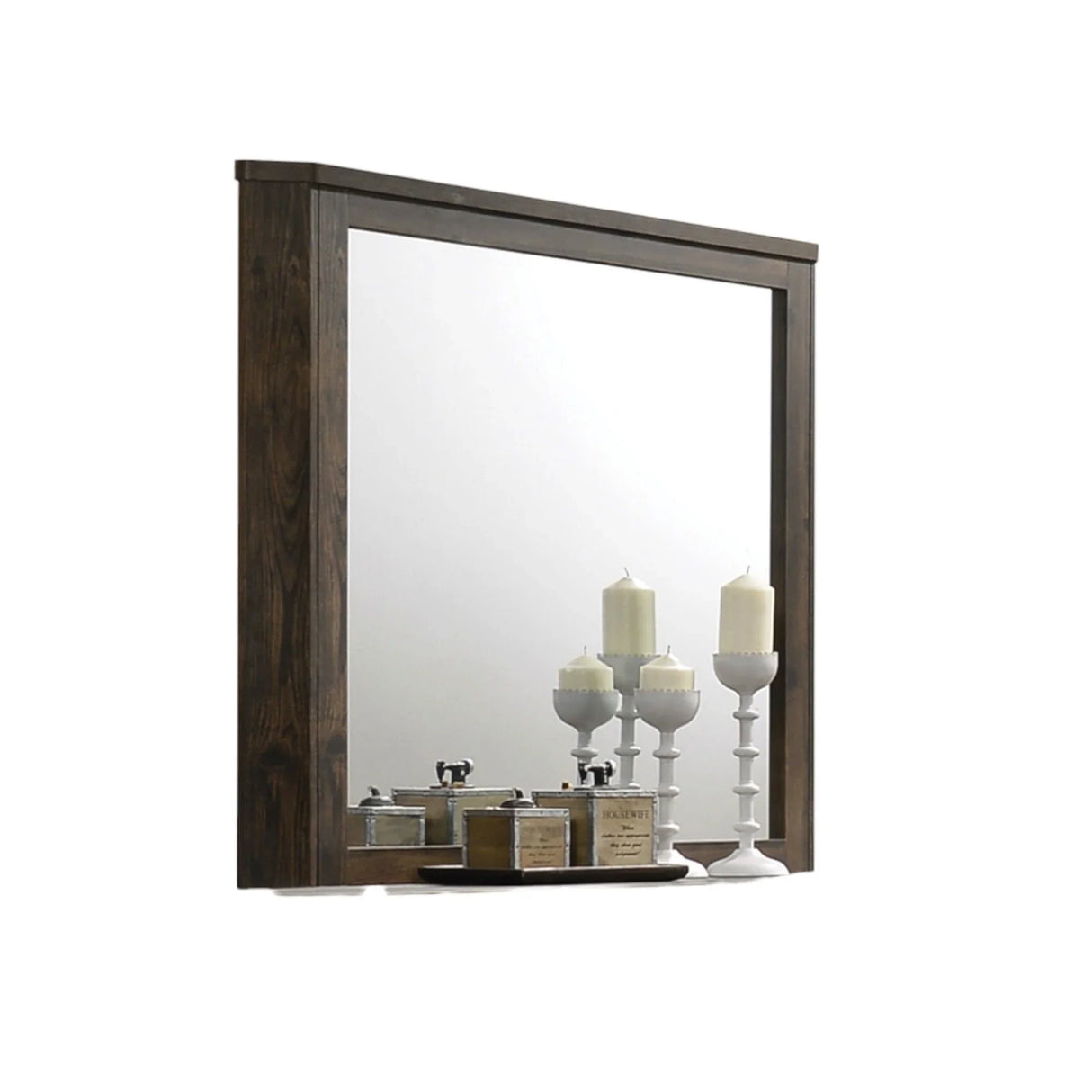 Elettra - Rustic Mirror - Walnut - Furniture Home Direct