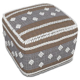Mapleton - Outdoor / Indoor Pouf - Beige Gray / White - Furniture Home Direct