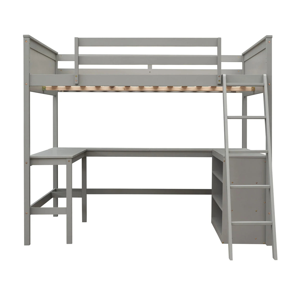 Loft Bed With Shelves With Desk - Furniture Home Direct