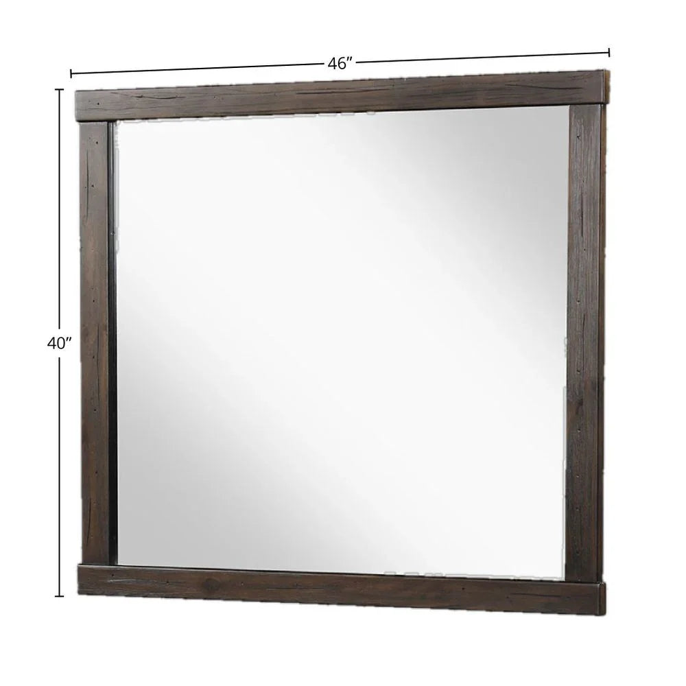 Square Mirror With Knotty - Brown - Furniture Home Direct
