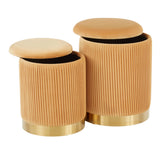 Marla - Contemporary Nesting Pleated Ottoman Set - Furniture Home Direct
