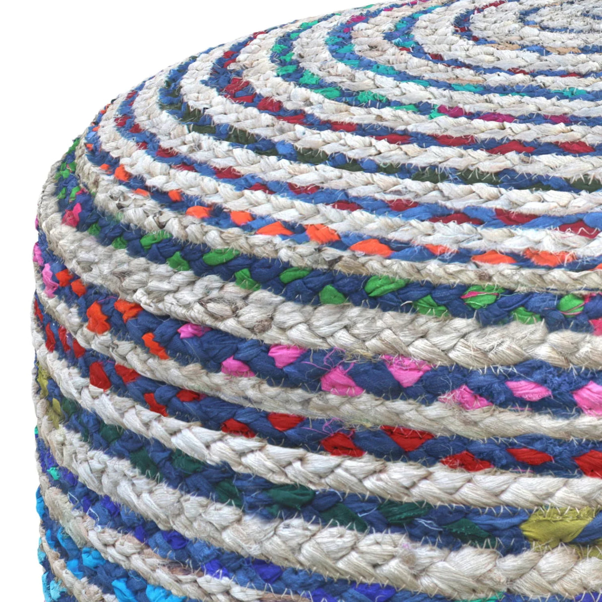 Margo - Handcrafted Round Pouf - Furniture Home Direct