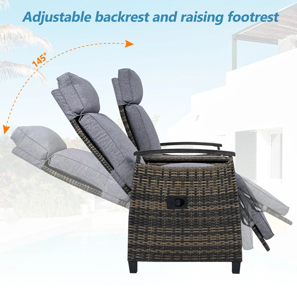Outdoor Lounge Chair Set - Gray - Furniture Home Direct