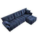 Sofa Set With Ottoman And Pillows, Textured, High Resilience Cushions - Furniture Home Direct
