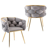Luxury Modern Simple Leisure Velvet Single Sofa Chair Bedroom Lazy Person Household Dresser Stool Manicure Table Back Chair - Furniture Home Direct