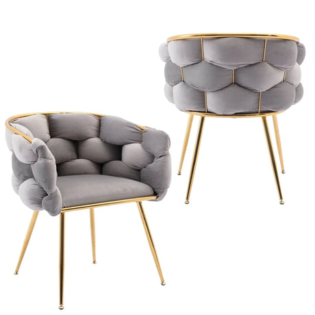 Luxury Modern Simple Leisure Velvet Single Sofa Chair Bedroom Lazy Person Household Dresser Stool Manicure Table Back Chair - Furniture Home Direct