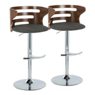 Cosi - Mid Century Modern Adjustable Barstool With Swivel & Rounded T Footrest (Set of 2) - Furniture Home Direct