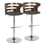Cosi - Mid Century Modern Adjustable Barstool With Swivel & Rounded T Footrest (Set of 2) - Furniture Home Direct