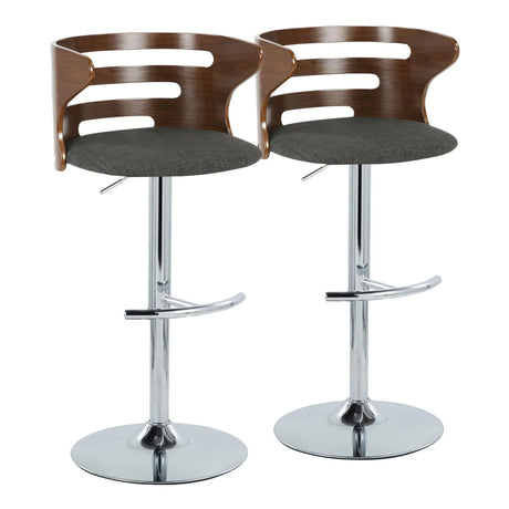 Cosi - Mid Century Modern Adjustable Barstool With Swivel & Rounded T Footrest (Set of 2) - Furniture Home Direct
