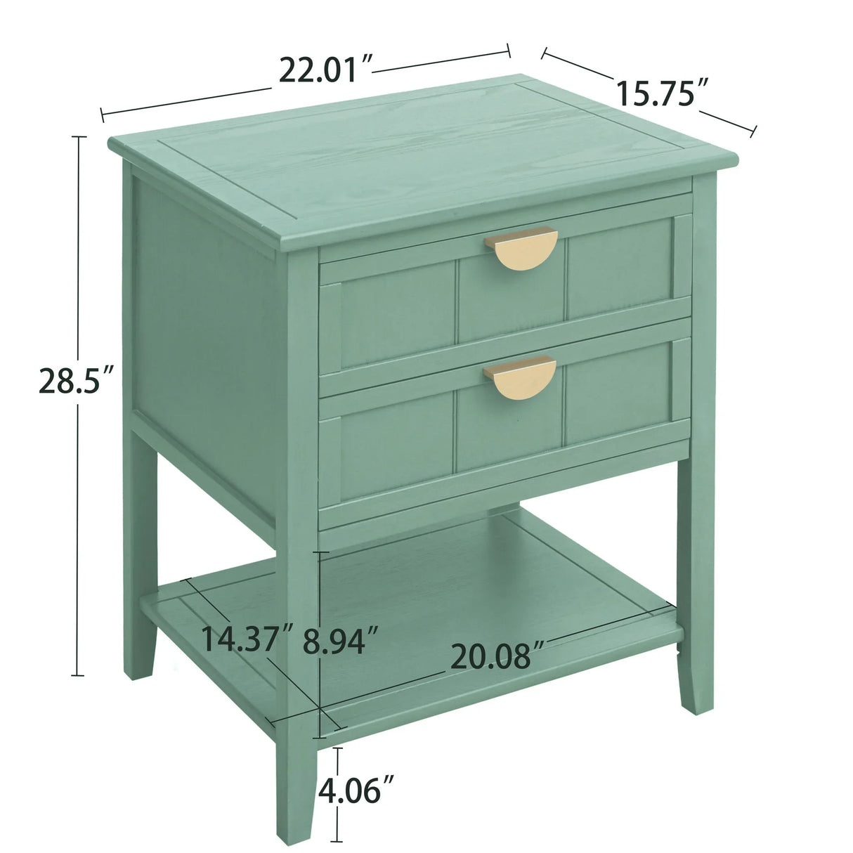 2 Drawer Side Table, American Style, End Table, Suitable For Bedroom, Living Room, Study - Furniture Home Direct