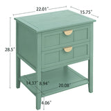 2 Drawer Side Table, American Style, End Table, Suitable For Bedroom, Living Room, Study - Furniture Home Direct