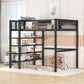 Loft Bed With 4 Tier Shelves And Storage - Furniture Home Direct