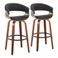 Vintage Mod - Mid Century Modern Fixed Height Barstool With Swivel & Round Footrest (Set of 2) - Furniture Home Direct