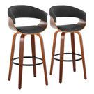 Vintage Mod - Mid Century Modern Fixed Height Barstool With Swivel & Round Footrest (Set of 2) - Furniture Home Direct