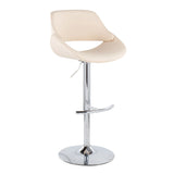 Fabrico - Contemporary Adjustable Bar Stool With Rounded T Footrest (Set of 2) - Furniture Home Direct