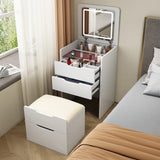 Vanity Desk with Flip Top Mirror and Drawers White - Furniture Home Direct