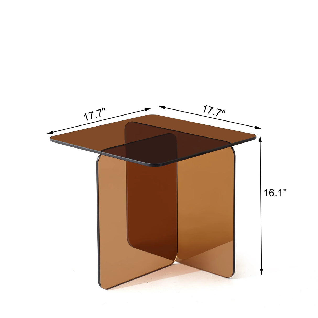 Modern Transparent Tempered Glass Sidetable - Furniture Home Direct