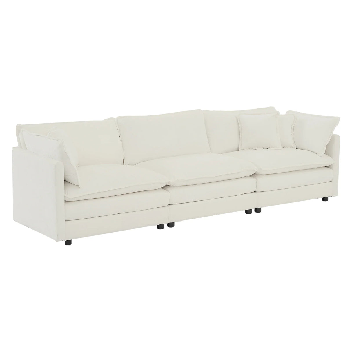 Chenille 2 Piece Living Room Set - White - Furniture Home Direct