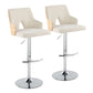 Stella - Contemporary Adjustable Barstool Stool With Swivel & Rounded T Footrest (Set of 2) - Furniture Home Direct
