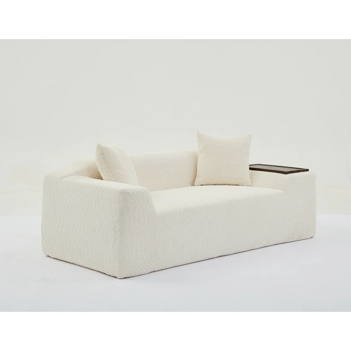 2 Piece Boucle Cloud Living Room Set, Beige - Furniture Home Direct