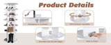 Free Standing 360° Revolving Shoe Organizer for 24 Pairs of Shoes (6-Tier White) - Furniture Home Direct