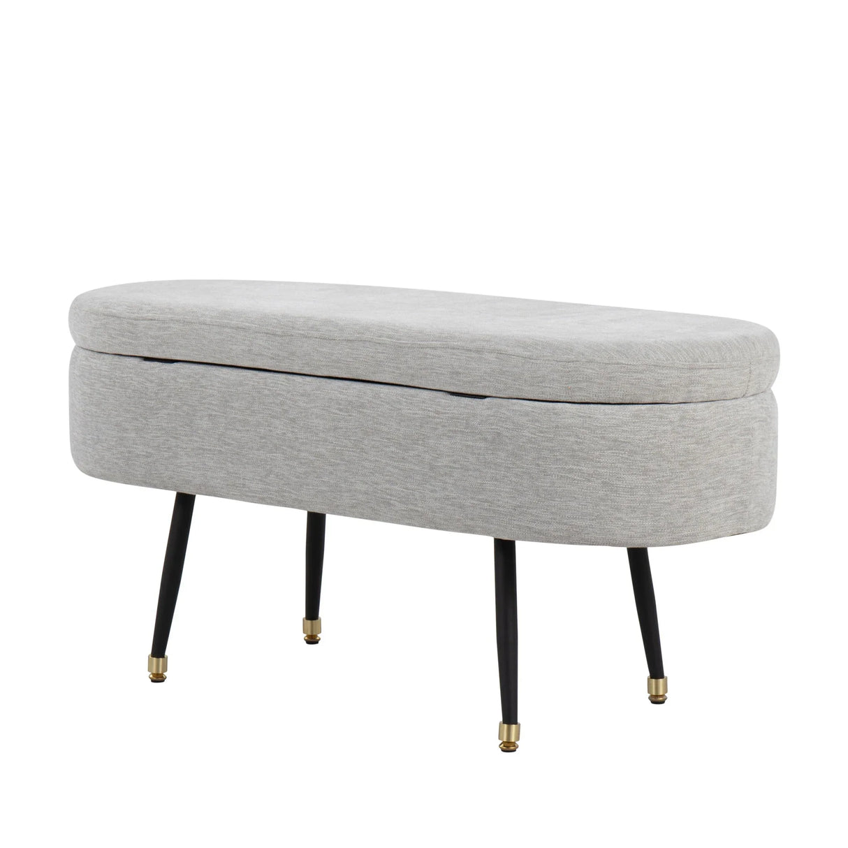 Harvey - Contemporary Storage Bench - Black / Light Gray - Furniture Home Direct