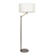 Serene - Floor Lamp With Rotary Switch Base Linen Shade - Brushed Nickel / White - Furniture Home Direct