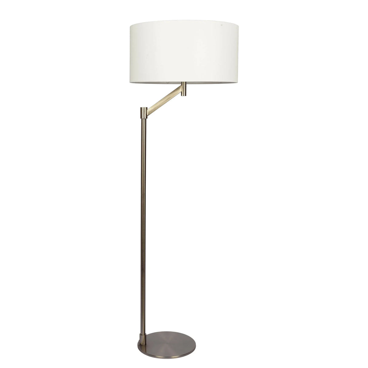 Serene - Floor Lamp With Rotary Switch Base Linen Shade - Brushed Nickel / White - Furniture Home Direct