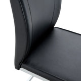 Dining Set Round White Table with PU Leather Chairs Black - Furniture Home Direct