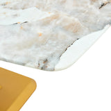 Modern Minimalist Dining With Imitation Marbled Glass Tabletop - Furniture Home Direct