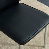 Dining Chairs with PU Upholstery and Metal Legs Black - Furniture Home Direct