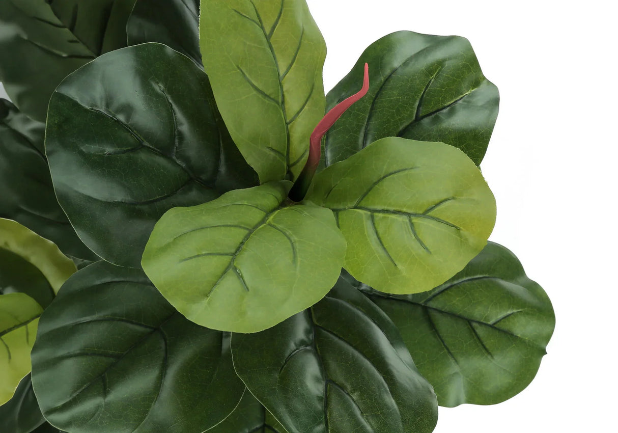 47" Tall, Artificial Plant, Fiddle Tree, Indoor, Faux, Fake, Floor, Greenery, Potted, Real Touch, Decorative - Green / Black - Furniture Home Direct