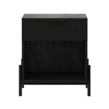 Modern Fluted Drawer Nightstand With Open Cubby Coastal - Furniture Home Direct