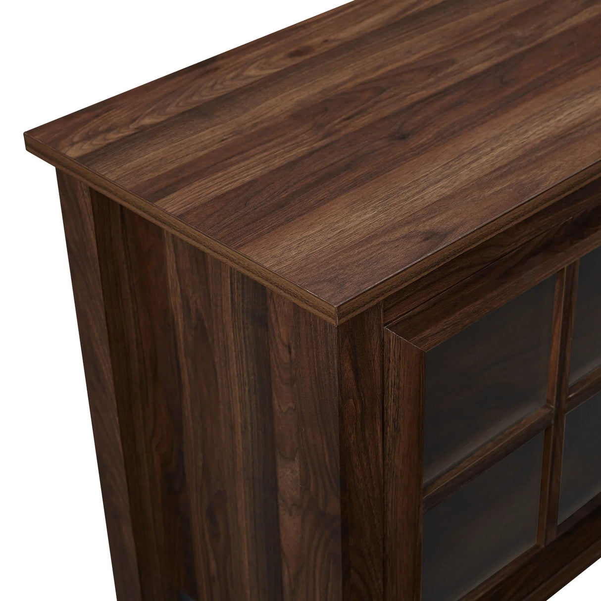 Modern Farmhouse 2 Door Glass Windowpane 70" TV Stand For 80" TVs - Furniture Home Direct