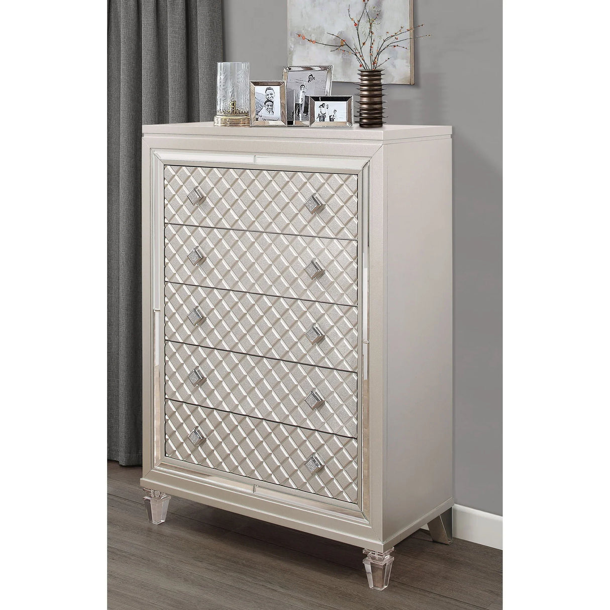 Cross - Glam Chest - Champagne - Furniture Home Direct