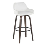 Daniella - Contemporary Fixed Height, Barstool With Swivel With Round Footrest (Set of 2) - Furniture Home Direct