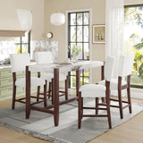 5 Piece Counter Height Dining Set With 4 Upholstered Chairs - Furniture Home Direct
