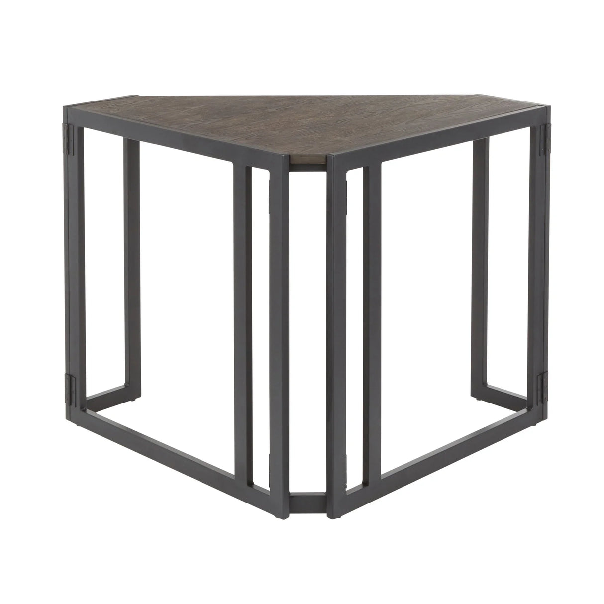 Roman - Industrial Corner Desk - Black / Espresso - Furniture Home Direct