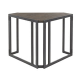 Roman - Industrial Corner Desk - Black / Espresso - Furniture Home Direct