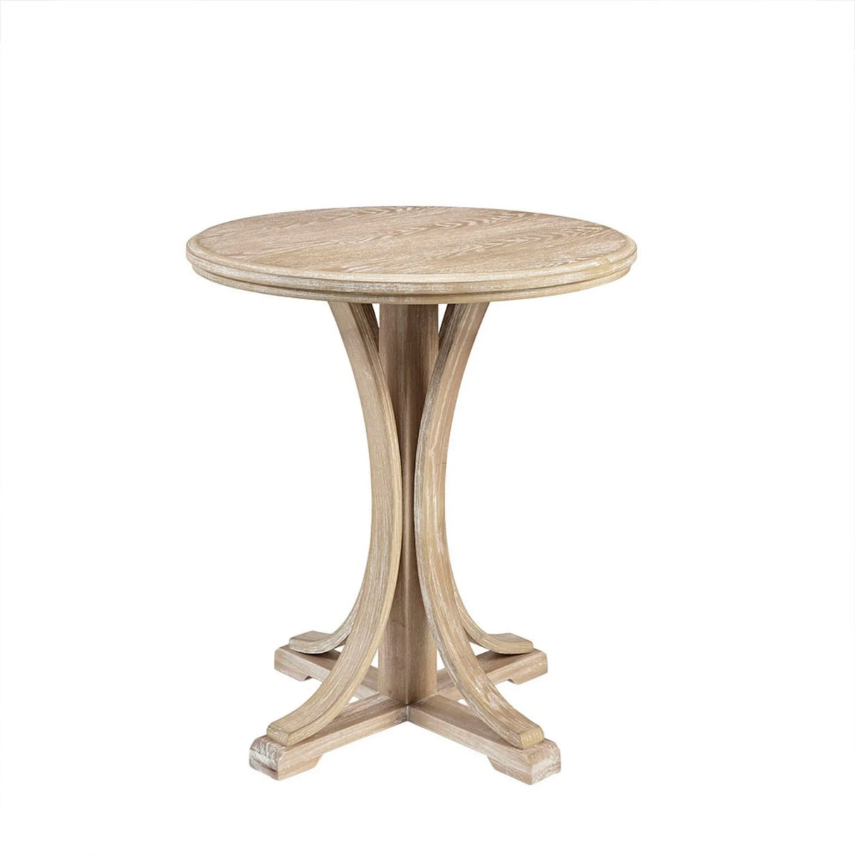 Accent Table Round Rustic Ash Veneer Reclaimed Wheat - Natural - Furniture Home Direct