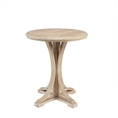 Accent Table Round Rustic Ash Veneer Reclaimed Wheat - Natural - Furniture Home Direct