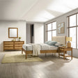 Bedroom Set Queen Bed Dresser Contemporary Finish Walnut - Furniture Home Direct