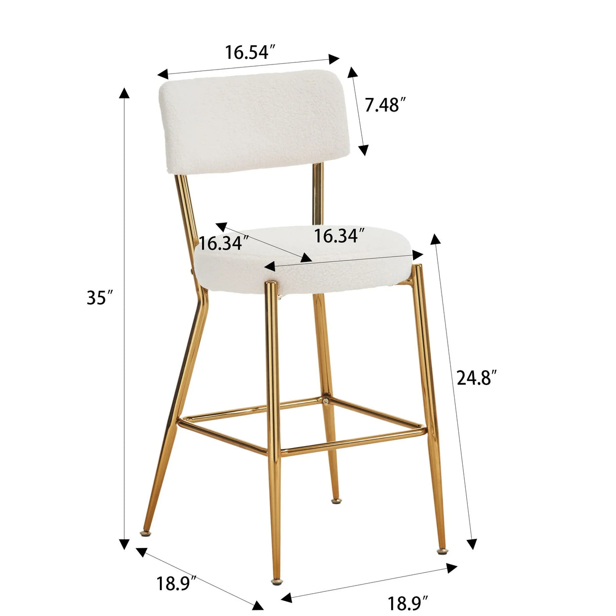 Modern Teddy Fabric Upholstered Bar Stools - Furniture Home Direct