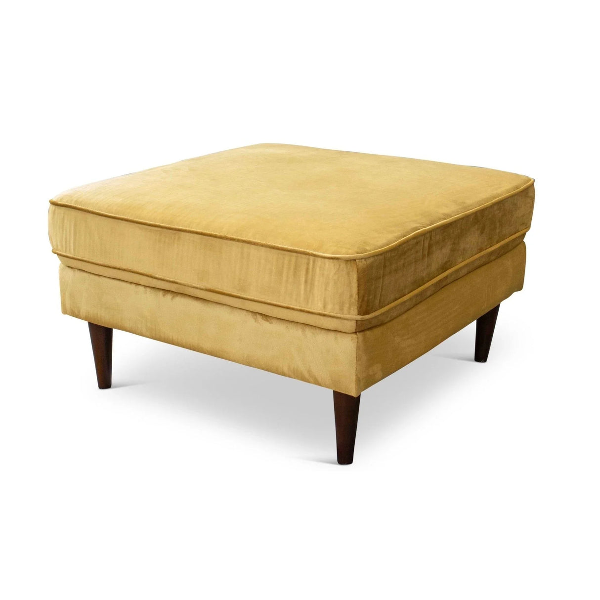 Amber - Square Upholstered Ottoman Linen - Furniture Home Direct