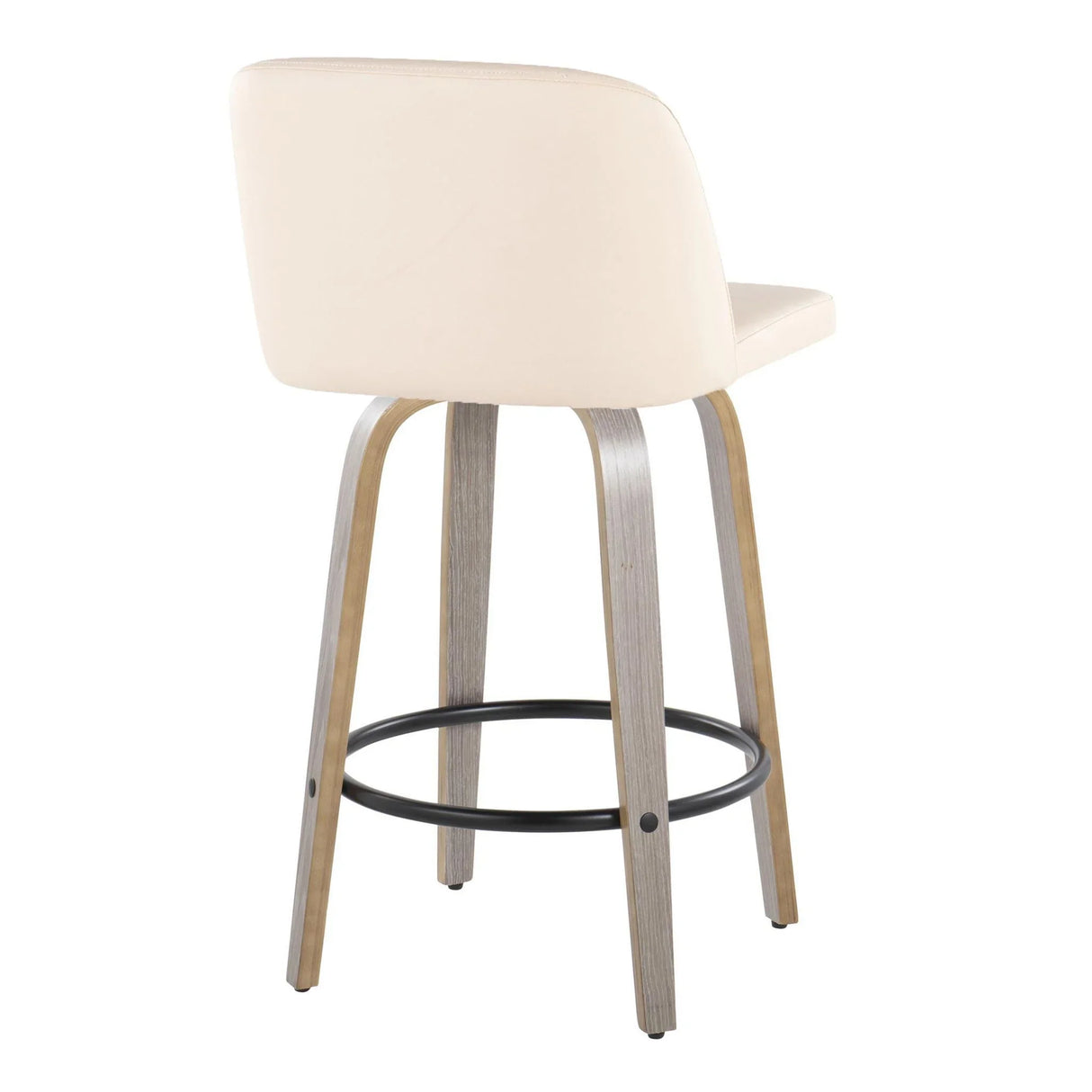 Toriano - Contemporary Fixed Height Counter Stool With Swivel & Round Footrest (Set of 2) - Furniture Home Direct