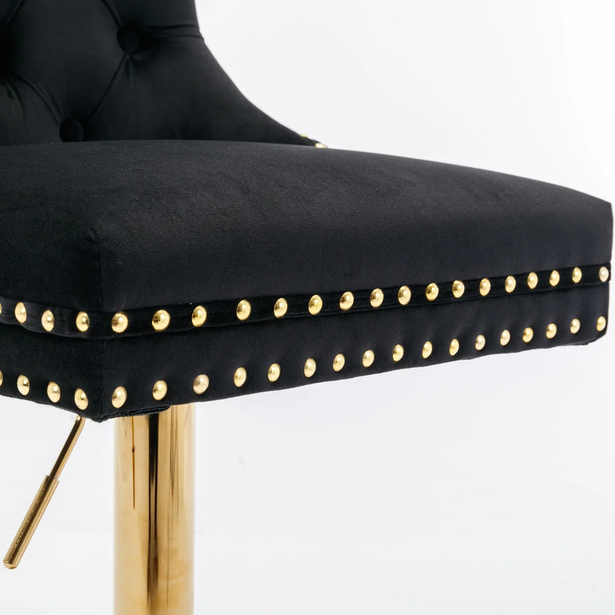 Bar Stools Velvet Upholstered Swivel With Backs Black - Furniture Home Direct