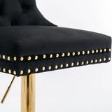 Bar Stools Velvet Upholstered Swivel With Backs Black - Furniture Home Direct